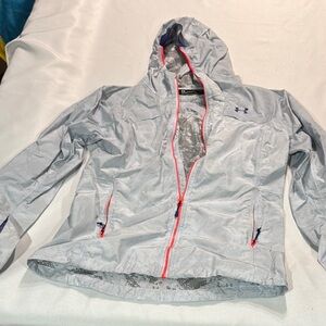 Under Armour Light Gray Jacket with Pink and Blue Details